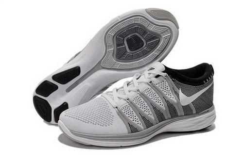 Nike Flyknit Lunar Ii 2 Mens Running Shoes Silver White Outlet Online